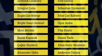Fenerbahçe'nin Sivasspor Maçı İçin Kamp Kadrosu Açıklandı